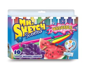 Fruit Scented, Washable Markers, Set of 6 