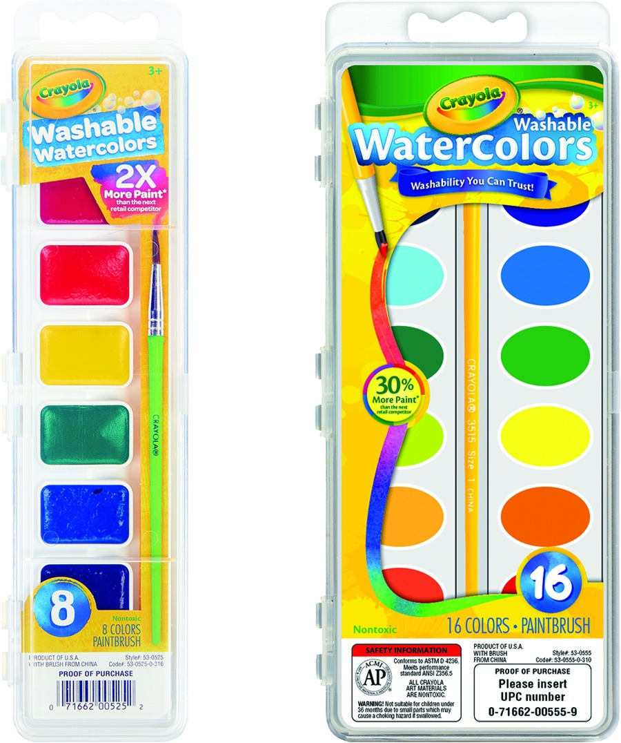 Crayola Washable Watercolor Paint Set - 16 Colors
