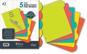 iScholar® 5 Tab Poly Index Dividers