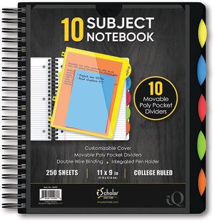 Poly Spiral Bound Notebook - 10 Subject