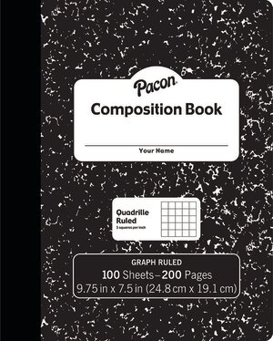 Pacon Black Marble Quad Composition Book