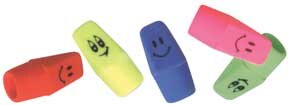 Neon Smiley Cap Erasers