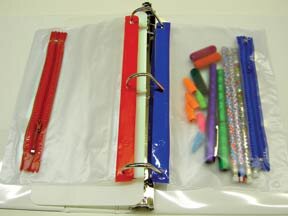 Clear Zipper Pocket For 3-Ring Binders