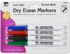 Bullet Tip Dry Erase Markers