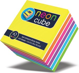 iQ BOLD Neon Cube Sticky Notes