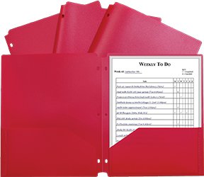 C-Line® Two-Pocket Heavyweight Poly Portfolio Folder with 3 Hole Punch
