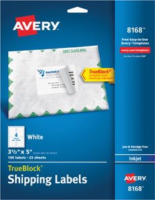 Avery® White Shipping Labels with TrueBlock® Technology - Laser