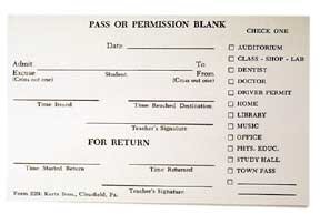 Pass or Permission Blank