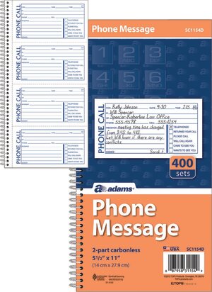 Duplicate Telephone Message Book