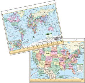 U.S. & World Political Laminated Map