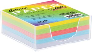 Colored Paper Memo Cube with Tray
