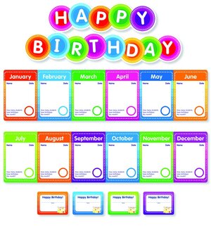 Color Your Classroom Birthday Mini Bulletin Board Set