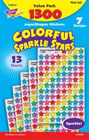 Sticker Pad - Colorful Sparkle Stars