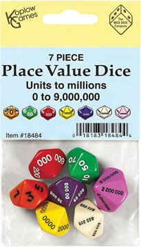 Place Value Dice, Units to Millions