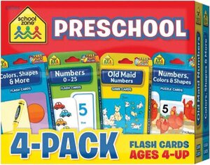 Preschool Flash Cards, 4-Pack
