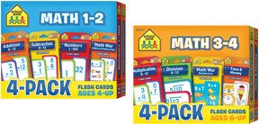 Math Flash Card 4-Packs