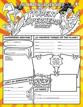 Fill Me In: Student Superhero Activity Poster