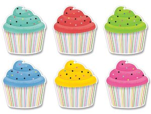 Color Pop Cupcakes Designer Cut-Outs