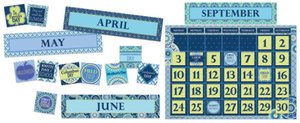 Blue Harmony Calendar Bulletin Board Set