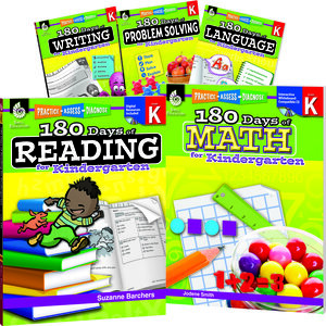 180 Days of Kindergarten Practice, 6-book set