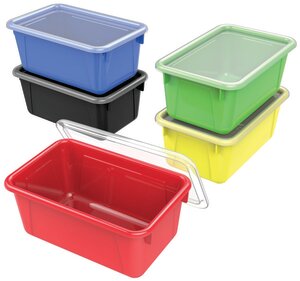 Plastic Storage Tote Trays with Clear Lids