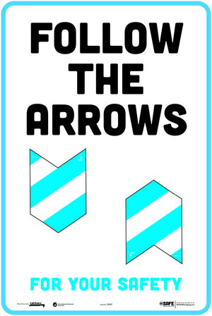 Floor Decals, Follow the Arrows - 1 wall & 6 floor