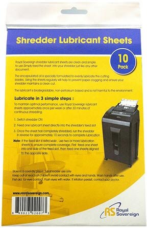 Shredder Lubricant Sheets