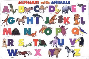 Learning Placemats - Alphabet with Animals