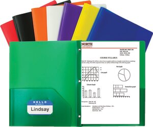 C-Line® Heavyweight Poly Two-Pocket Portfolios with Fasteners
