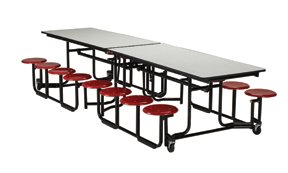 KI Uniframe® Rollaway Cafeteria Tables - Black Frame