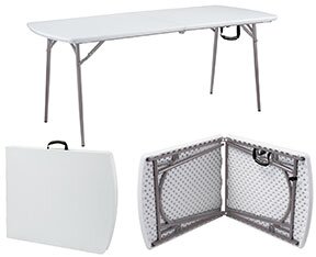 Fold-in-Half 6’ Blow Molded Table