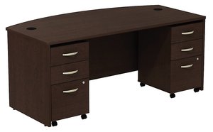 Bow Front Desk Shell with 3 Drawers