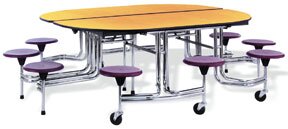 BioFit Oval Cafeteria Table with Chrome Frame