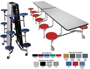 BioFit Cafeteria Tables with Stools, Powder Coated