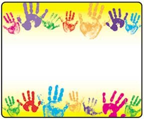 Name Tags - Rainbow Handprints