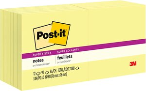 Post-it® Super Sticky Note Pads - Canary Yellow