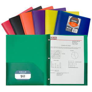 C-Line 2 Pocket Heavy Weight Poly Folders with Prongs