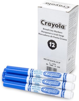 Crayola Ultra-Clean Washable Bulk Markers, Black, Pack of 12