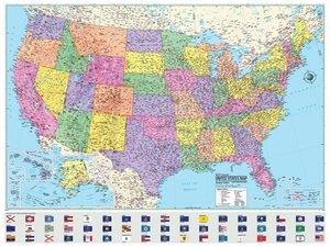Physical Wall Map U.S.