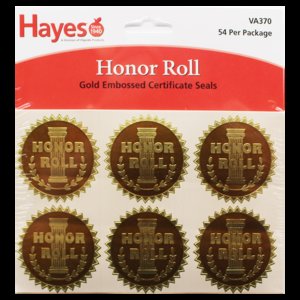 Gold Foil Stamped Certificate Seals - Honor Roll