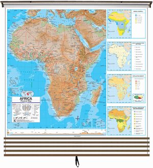 Advanced Physical Continent Wall Map Set