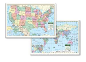 US/World Political Laminated Map Set