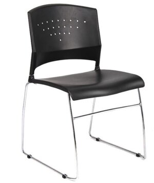 Black Stack Chair With Chrome Frame