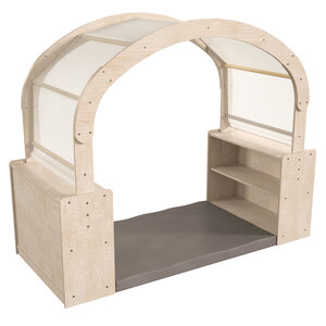 Wooden Quiet Corner Reading Nook with Storage and Canopy