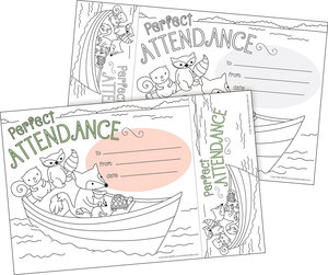 Perfect Attendance Awards and Bookmarks