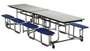 KI Uniframe® Rollaway Cafeteria Tables with Split Benches