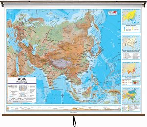 Asia Advanced Physical Classroom Wall Map