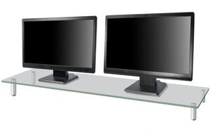 Extra Wide Glass Monitor Riser