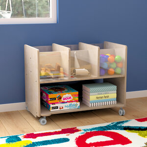 Wooden Double Sided Mobile Storage Cart
