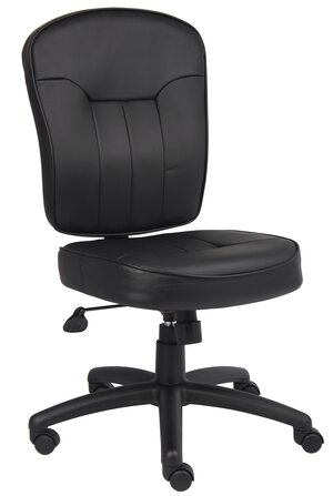 Boss Black Mid Back Leather Task Chair